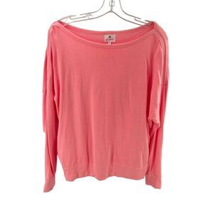 Sundry off shoulder sweatshirt coral pink orange long sleeve XS